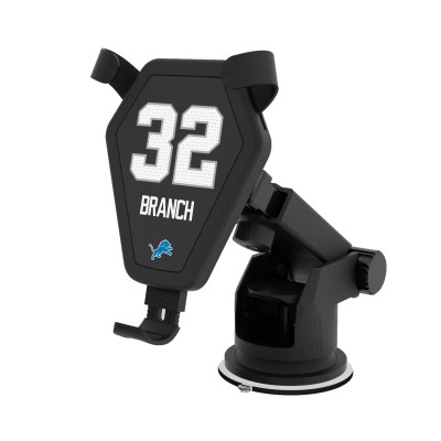 Detroit Lions Brian Branch Keyscaper Black Wireless Car Charger