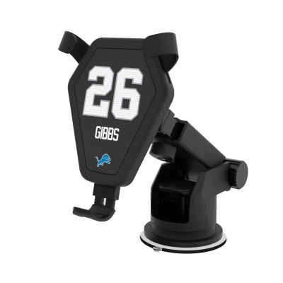 Detroit Lions Jahmyr Gibbs Keyscaper Black Wireless Car Charger