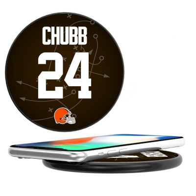 Cleveland Browns Nick Chubb Keyscaper Black Wireless Charging Station