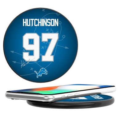 Detroit Lions Aidan Hutchinson Keyscaper Black Wireless Charging Station