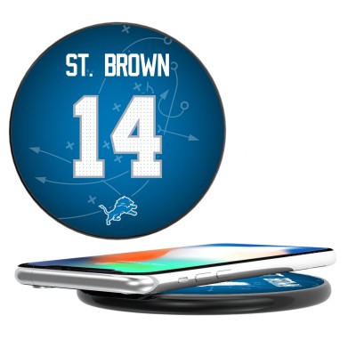 Detroit Lions Amon-Ra St. Brown Keyscaper Black Wireless Charging Station