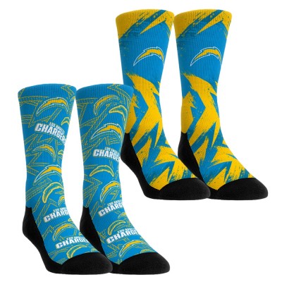 Unisex Los Angeles Chargers Rock Em Socks Gameday Two-Pack Crew Socks Set