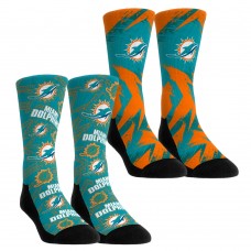 Unisex Miami Dolphins Rock Em Socks Gameday Two-Pack Crew Socks Set