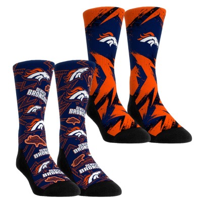 Unisex Denver Broncos Rock Em Socks Gameday Two-Pack Crew Socks Set