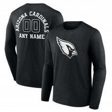 Arizona Cardinals Black Personalized Name & Number Monochrome Long Sleeve T-Shirt