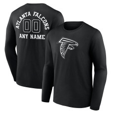 Именная футболка с длинным рукавом Atlanta Falcons Black Name & Number Monochrome