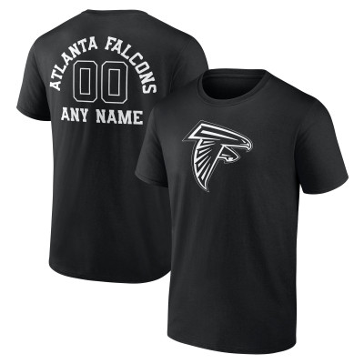 Именная футболка Atlanta Falcons Black Name & Number Monochrome