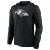 Именная футболка с длинным рукавом Baltimore Ravens Black Name & Number Monochrome