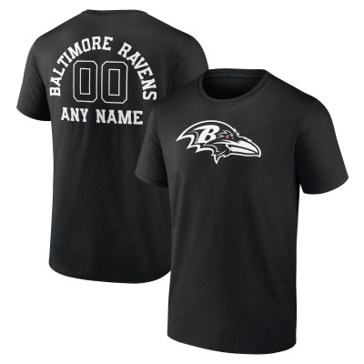 Именная футболка Baltimore Ravens Black Name & Number Monochrome