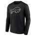 Именная футболка с длинным рукавом Buffalo Bills Black Name & Number Monochrome
