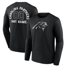 Именная футболка с длинным рукавом Carolina Panthers Black Name & Number Monochrome Именная футболка с длинным рукавом Carolina Panthers Black Name & Number Monochrome