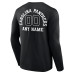 Именная футболка с длинным рукавом Carolina Panthers Black Name & Number Monochrome