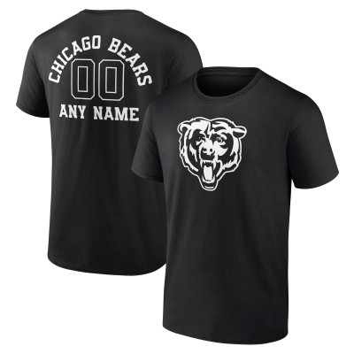 Именная футболка Chicago Bears Black Name & Number Monochrome