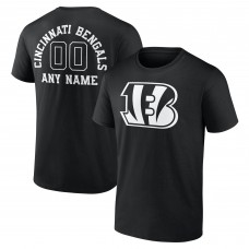 Cincinnati Bengals Black Personalized Name & Number Monochrome T-Shirt