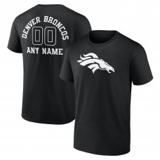 Denver Broncos Black Personalized Name & Number Monochrome T-Shirt Denver Broncos Black Personalized Name & Number Monochrome T-Shirt