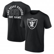 Las Vegas Raiders Black Personalized Name & Number Monochrome T-Shirt