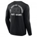 Los Angeles Chargers Black Personalized Name & Number Monochrome Long Sleeve T-Shirt