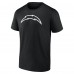 Los Angeles Chargers Black Personalized Name & Number Monochrome T-Shirt