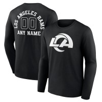 Los Angeles Rams Personalized Name & Number Monochrome Long Sleeve T-Shirt - Black