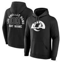 Los Angeles Rams Black Personalized Name & Number Pullover Hoodie
