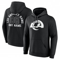 Los Angeles Rams Black Personalized Name & Number Pullover Hoodie