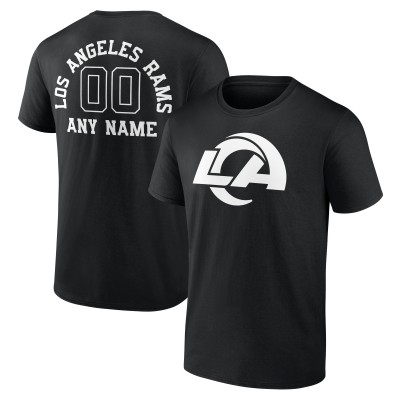 Los Angeles Rams Personalized Name & Number Monochrome T-Shirt - Black