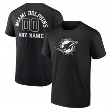 Футболка Miami Dolphins Black Personalized Name & Number Monochrome