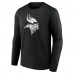 Minnesota Vikings Black Personalized Name & Number Monochrome Long Sleeve T-Shirt