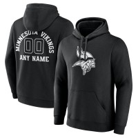 Minnesota Vikings Black Personalized Name & Number Pullover Hoodie