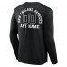 New England Patriots Black Personalized Name & Number Monochrome Long Sleeve T-Shirt