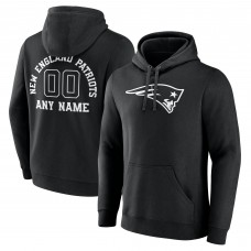 New England Patriots Black Personalized Name & Number Pullover Hoodie