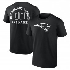 New England Patriots Black Personalized Name & Number Monochrome T-Shirt