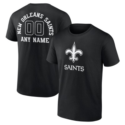 Именная футболка New Orleans Saints Black Monochrome