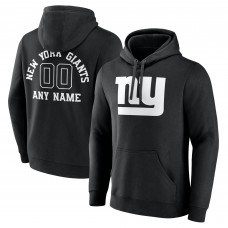 New York Giants Black Personalized Name & Number Pullover Hoodie
