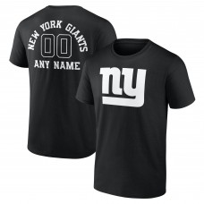 New York Giants Black Personalized Name & Number Monochrome T-Shirt