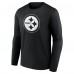 Pittsburgh Steelers Black Personalized Name & Number Monochrome Long Sleeve T-Shirt