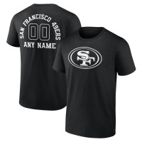 San Francisco 49ers Black Personalized Name & Number Monochrome T-Shirt