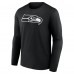 Seattle Seahawks Black Personalized Name & Number Monochrome Long Sleeve T-Shirt