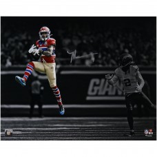 Malik Nabers New York Giants Autographed Fanatics Authentic 16 x 20 Leaping Catch Photograph