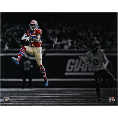 Malik Nabers New York Giants Autographed Fanatics Authentic 16 x 20 Leaping Catch Photograph