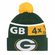 Шапка с помпоном Unisex Green Bay Packers Starter Green Chyron Cuffed Knit