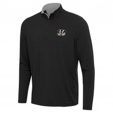 Cincinnati Bengals Antigua Black Content Quarter-Zip Pullover Top