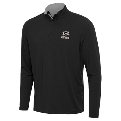 Green Bay Packers Antigua Black Content Quarter-Zip Pullover Top