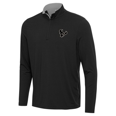 Houston Texans Antigua Black Content Quarter-Zip Pullover Top