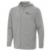 Denver Broncos Antigua Heather Gray Effortless Full-Zip Hoodie Jacket