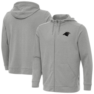 Толстовка Carolina Panthers Antigua Heather Gray Effortless Full-Zip Jacket