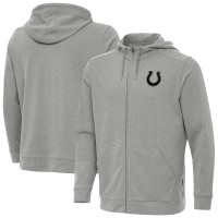 Indianapolis Colts Antigua Heather Gray Effortless Full-Zip Hoodie Jacket