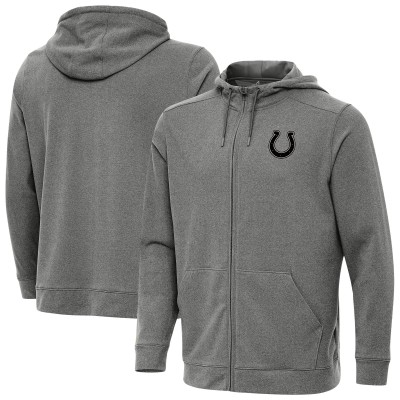 Indianapolis Colts Antigua Heather Black Effortless Full-Zip Hoodie Jacket