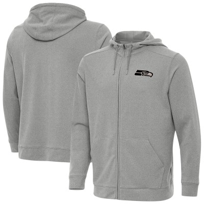 Seattle Seahawks Antigua Heather Gray Effortless Full-Zip Hoodie Jacket