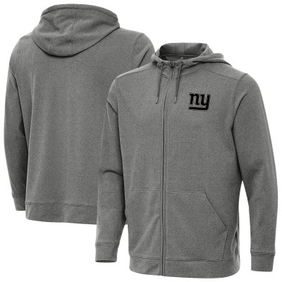 New York Giants Antigua Heather Black Effortless Full-Zip Hoodie Jacket
